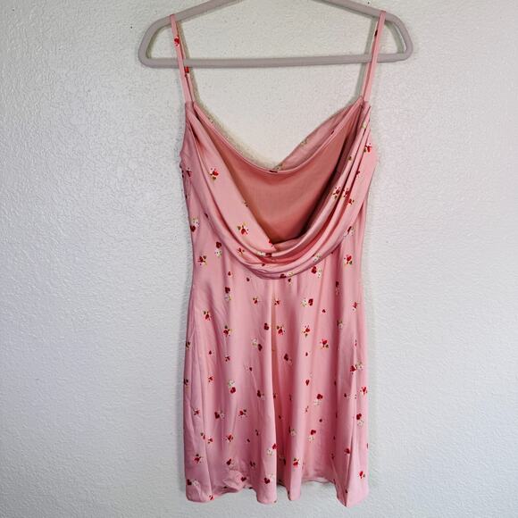 Ieena for MacDuggal Dress Womens 6 Mini Floral Dainty Satin Slip Summer Resort - Picture 2 of 12